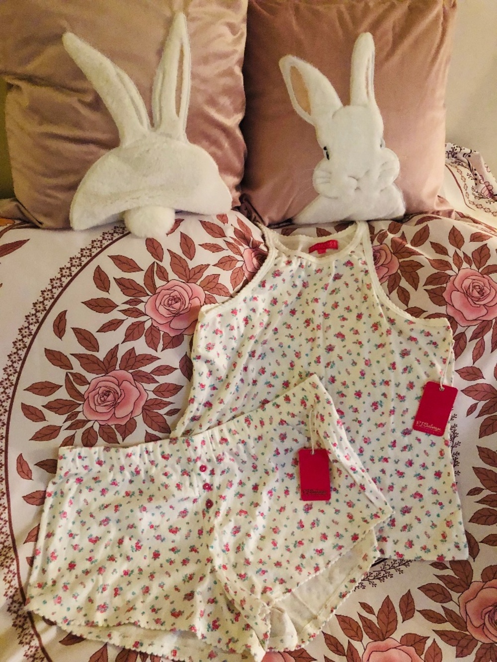 NWT PJ Salvage Vintage Remix Matching Floral Coquette Set SZ XL